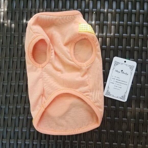 Small Dog Shirt Orange Spring w/Flower for Tiny Dog Baby - Picture 5 of 9